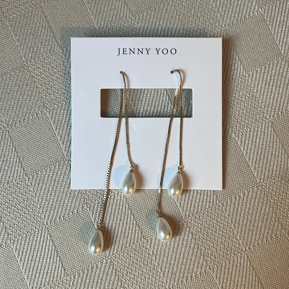 Jenny Yoo J1236 Georgia Gold/Ivory Pearl Drop Earrings